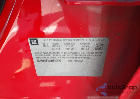 2017 Chevrolet Cruze Lt Auto from USA, damaged, VIN 3G1BE6SM4HS509731